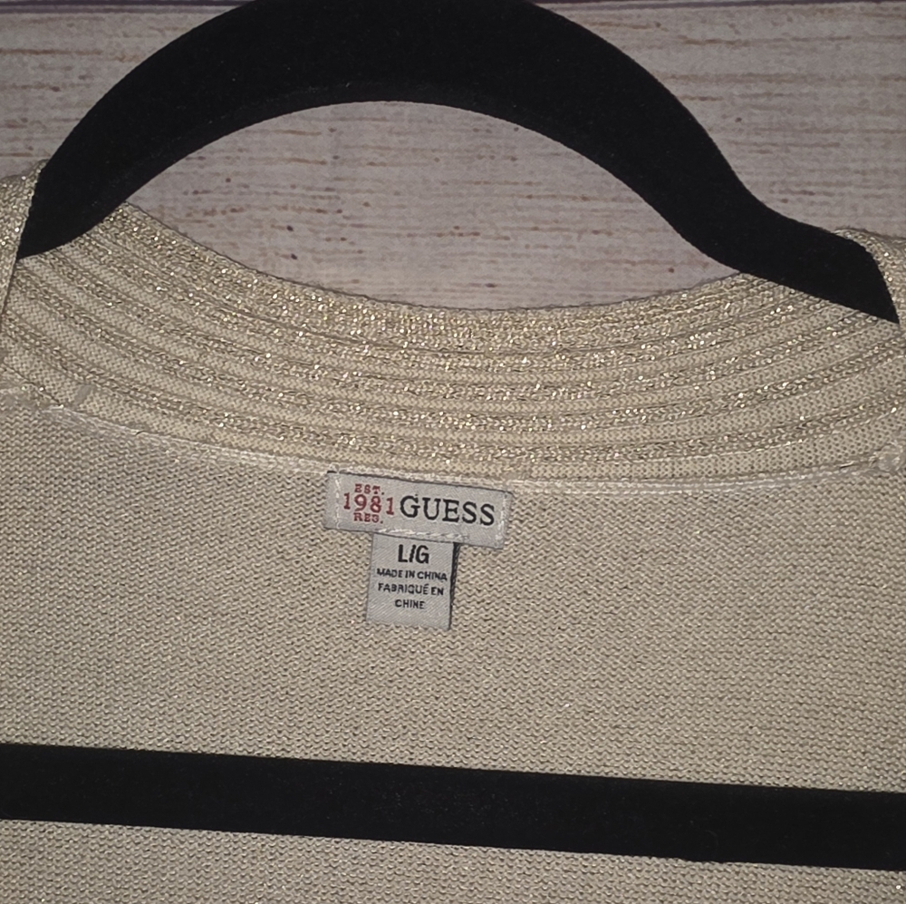 Gold Shimmer Wrap Sweater - Picture 3 of 6